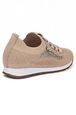Celira Srt Bej Triko Taşlı Bağlı Kadın Spor Ayakkabı