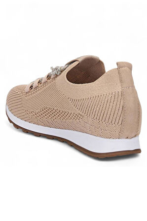 Celira Srt Bej Triko Taşlı Bağlı Kadın Spor Ayakkabı