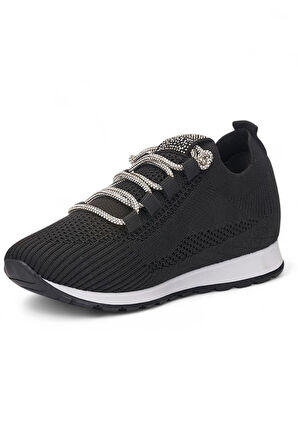 Celira Srt Siyah Triko Taşlı Bağlı Kadın Spor Ayakkabı