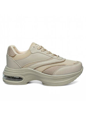 Celira Drk Bej Fileli Kadın Sneaker Spor Ayakkabı