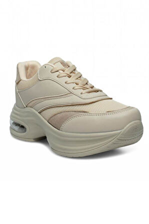 Celira Drk Bej Fileli Kadın Sneaker Spor Ayakkabı