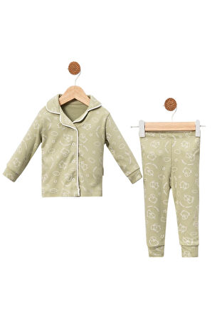 Celira Yeşil Pijama Takımı 6 Ay,9 Ay,12 Ay Erkek Bebek