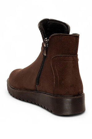 Celira Dvm Süet Kahve Fermuarlı Kadın Kışlık Bot NSB518
