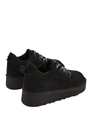 Celira Siyah Süet Bağcıklı Kadın Bot NSB520