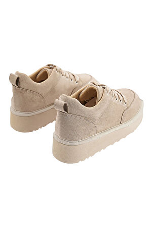 Celira Bej Süet Bağcıklı Kadın Bot NSB520