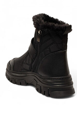 Celira Siyah Kalın Taban Paraşüt Kürklü Kadın Bot NSB521