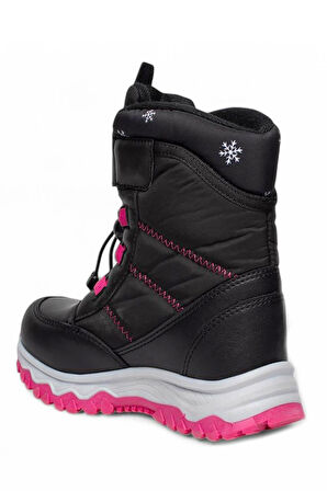 Celira Plc Siyah Fuşya Suya Dayanıklı Kaymaz Kız Çocuk Kar Botu