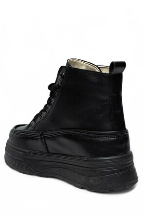 Celira Flt Siyah Termal Astar Kaymaz Kalın Taban Kadın Bot