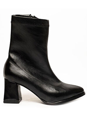 Celira Rns Siyah Kısa Topuklu Streç Bot