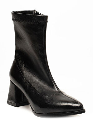 Celira Rns Siyah Kısa Topuklu Streç Bot