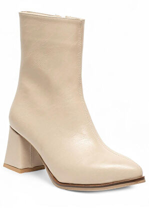 Celira Rns Bej Kısa Topuklu Streç Bot