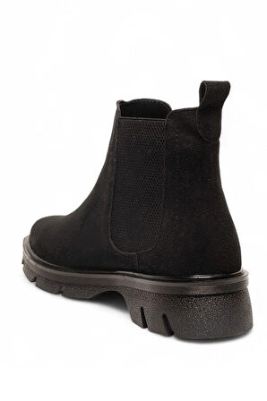 Celira Siyah Lastikli Süet Kadın Bot & Bootie NSB945