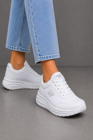 Celira Prl Beyaz Anorak Kadın Sneaker Spor Ayakkabı 724