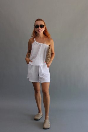 Muslin Tek Omuz Bluz