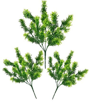 Yapay Çiçek 3lü Set Fesleğen Demeti Yeşil Dekoratif Yapay Bitki fsl2 