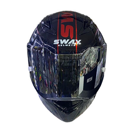 Sway Kapalı Kask Sw 850  Siyah Kırmızı