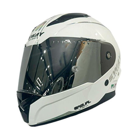 Sway Kapalı Kask Sw 850 Beyaz Gümüş