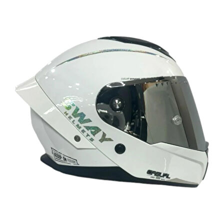 Sway Kapalı Kask Sw 850 Beyaz Gümüş