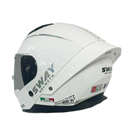 Sway Kapalı Kask Sw 850 Beyaz Gümüş