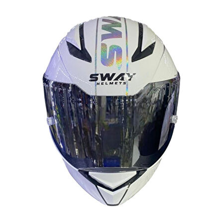 Sway Kapalı Kask Sw 850 Beyaz Gümüş