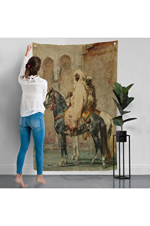 Henri Emilien Rousseau - Cavaliers Arapları Duvar Örtüsü-8091