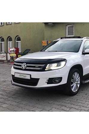 Volkswagen Tiguan Ön Kaput Koruma Rüzgarlığı 3mm Akrilik Parlak Siyah Deflektör 2012-2015