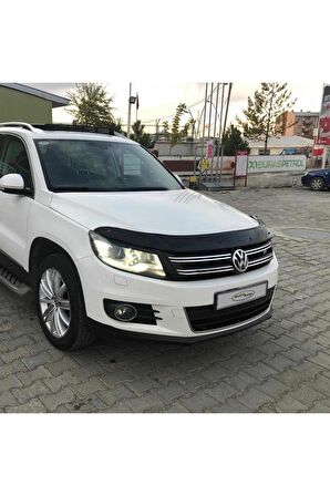 Volkswagen Tiguan Ön Kaput Koruma Rüzgarlığı 3mm Akrilik Parlak Siyah Deflektör 2012-2015