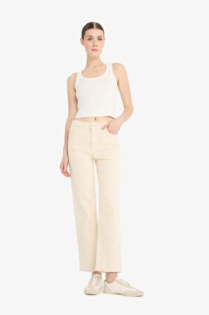 Comfort Straight Yüksek Bel Bilek Boy Jean Pantolon