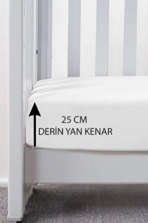 | %100 Pamuk Sıvı Geçirmez Bebek Yatak Koruyucu Alez | Beşik Kreş Yatak Alezi | Full Kenar Çarşaf