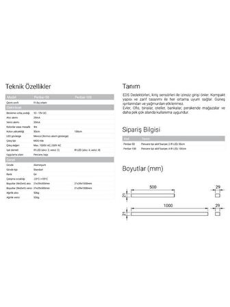 EDS PENBAR100 Pencere Tipi Aktif Bariyer-100cm