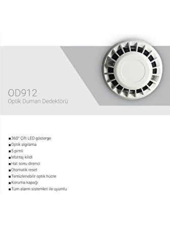 EDS OD912 Optik Duman Dedektörü ve ECDB 5 Pimli Taban