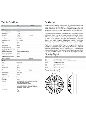 EDS OD24 Akıllı Optik Duman Dedektörü