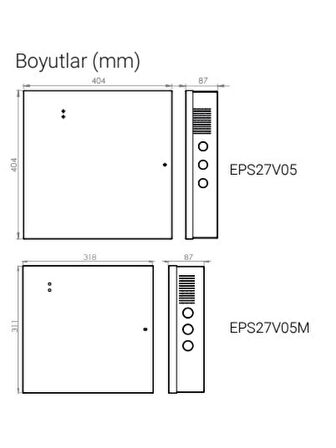 EDS EPS27V05 2 Çıkışlı 27.2 V DC EN54-4 Onaylı Güç Kaynağı - Büyük Kutu