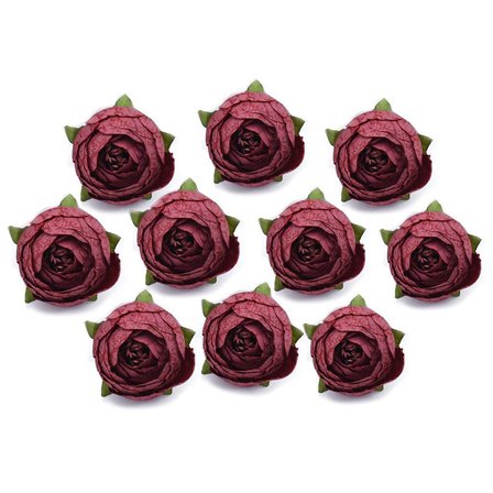 Yapay Çiçek Erengül Kafa 10lu Kelle Pastel Renkler Bordo