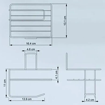 By Nevser® Kendiliğinden Yapışkanlı Tuvalet Kağıdı Tutacağı ve Yedek Raf - Siyah Modern Metal Tasarım