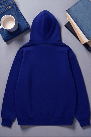 Unisex Renkli Kurdele Baskılı kapüşonlu Sweatshirt