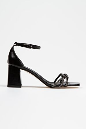 Topuklu Büyük Numara Kadın Taşlı Abiye Ayakkabı