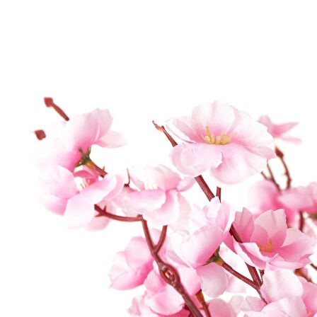 Yapay Ağaç Bahardalı Ağacı Pembe Japon Kiraz Çiçeği Sakura Çiçeği 127x70cm Siyah Plastik Saksılı