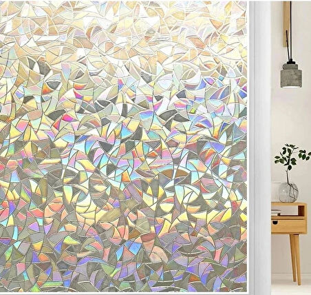 Statik Cam Folyosu Filmi - 3d Gökkuşağı Cam Filmi /eni: 45 Cm X Boyu 1 Metre