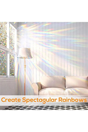 Statik Cam Folyosu Filmi - 3d Gökkuşağı Cam Filmi /eni: 45 Cm X Boyu 1 Metre