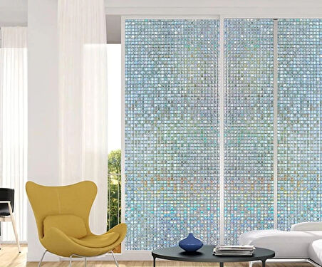 Statik Cam Folyosu Filmi - 3d Gökkuşağı Cam Filmi /eni: 45 Cm X Boyu 1 Metre