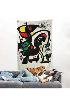 Joan Miro - Acıtmadan Vurun Duvar Örtüsü-8096