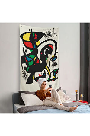 Joan Miro - Acıtmadan Vurun Duvar Örtüsü-8096
