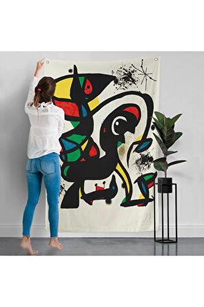 Joan Miro - Acıtmadan Vurun Duvar Örtüsü-8096