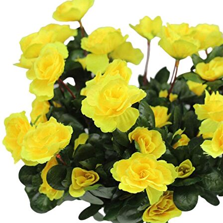 Yapay Çiçek Sarı Açelya Demeti 7 Dallı 33*20cm