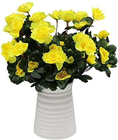 Yapay Çiçek Sarı Açelya Demeti 7 Dallı 33*20cm