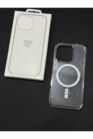 Iphone 16 Pro Uyumlu Gerçek Magsafe Özellikli Sert Şeffaf Kılıf Animasyonlu