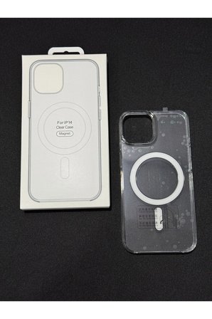 Iphone 14 Uyumlu Gerçek Magsafe Özellikli Sert Şeffaf Kılıf Animasyonlu