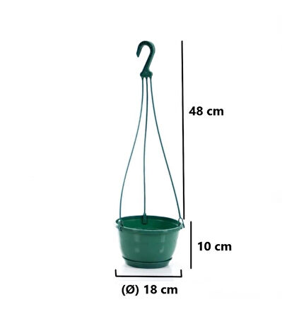 Omnipazar SO-SM01 Safir Makrome Askılı Balkon Saksı 1,7 lt Yeşil 6 Adet
