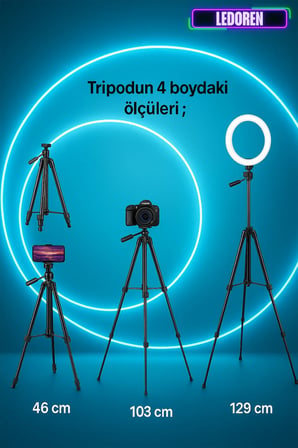 NP-3180S 129 Cm Tripod Bluetooth Kumandalı Profesyonel Telefon Kamera Tutucu Tripot